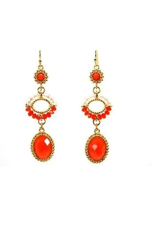 Triple Drop Beaded Earrings