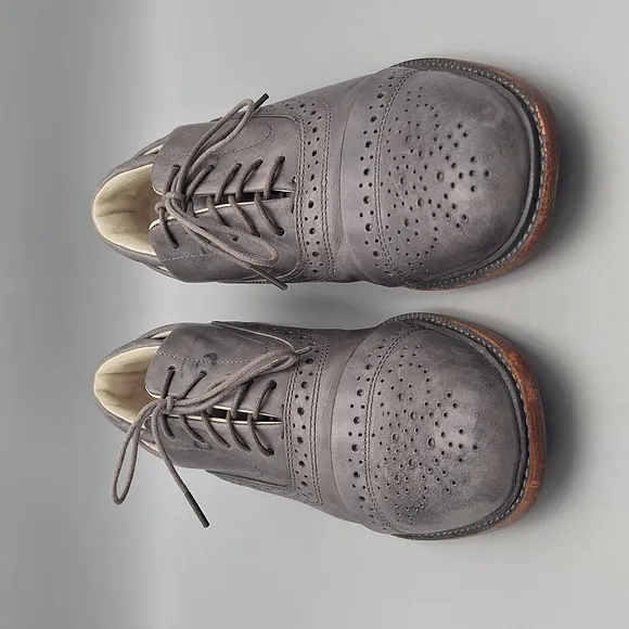 Tsubo S/N 8188-ELPH Men Sz 8 Cap Toe Oxfords distressed grey