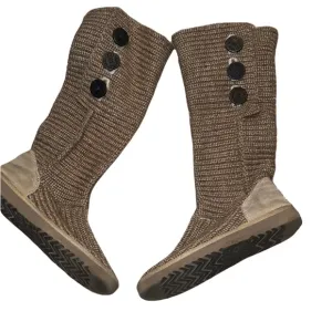 Ugg Classic Tan Tall Woven Textile Yarn Boots Size 7