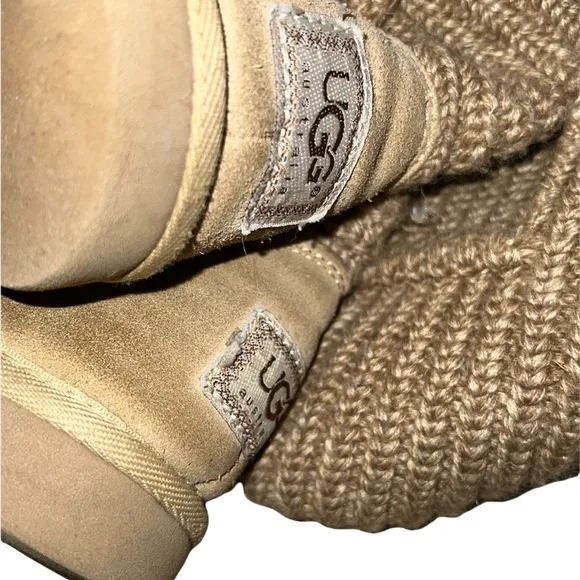 Ugg Classic Tan Tall Woven Textile Yarn Boots Size 7