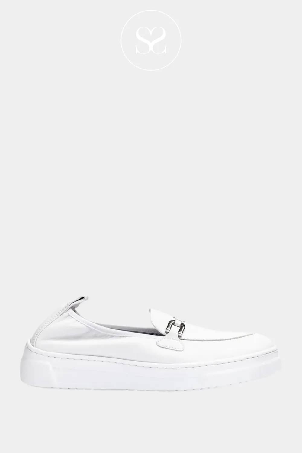 UNISA FORMAL_MEC WHITE LEATHER SLIP ON SHOES
