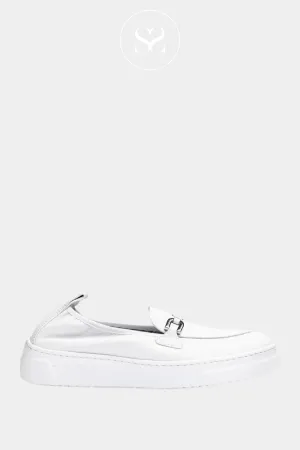 UNISA FORMAL_MEC WHITE LEATHER SLIP ON SHOES