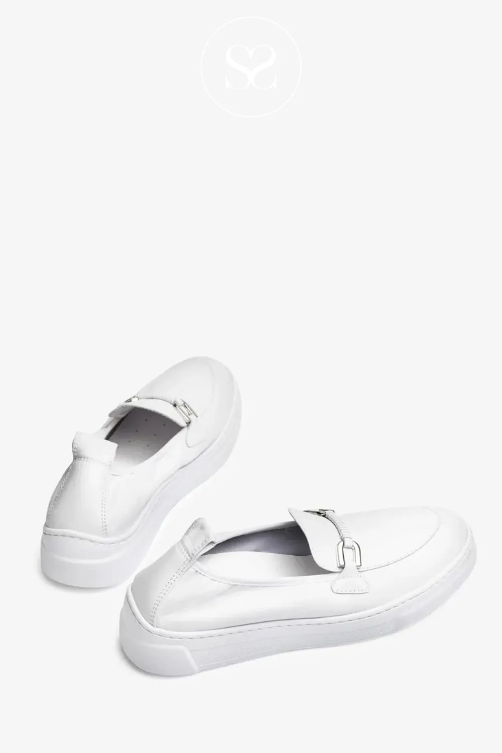 UNISA FORMAL_MEC WHITE LEATHER SLIP ON SHOES