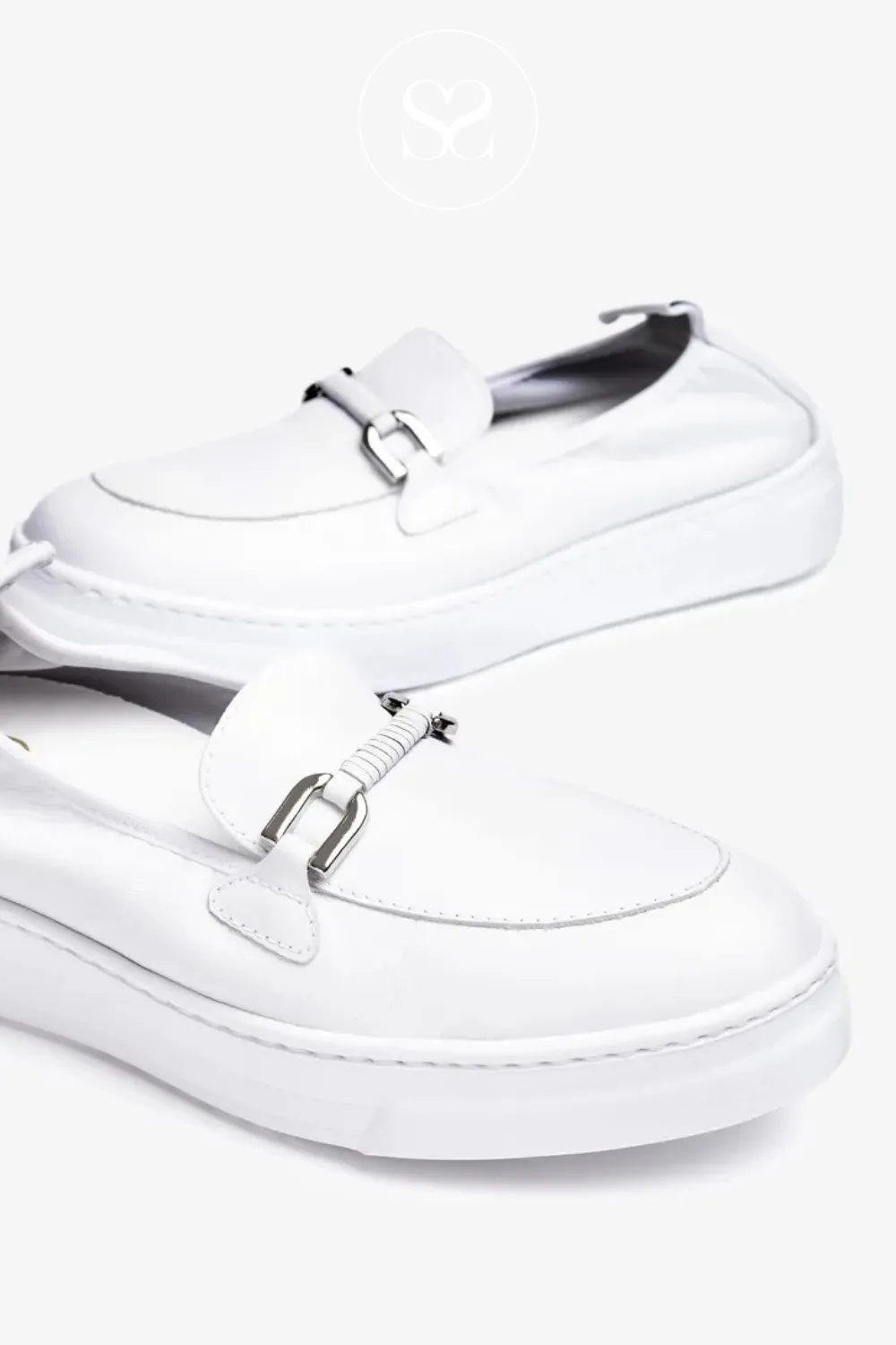 UNISA FORMAL_MEC WHITE LEATHER SLIP ON SHOES