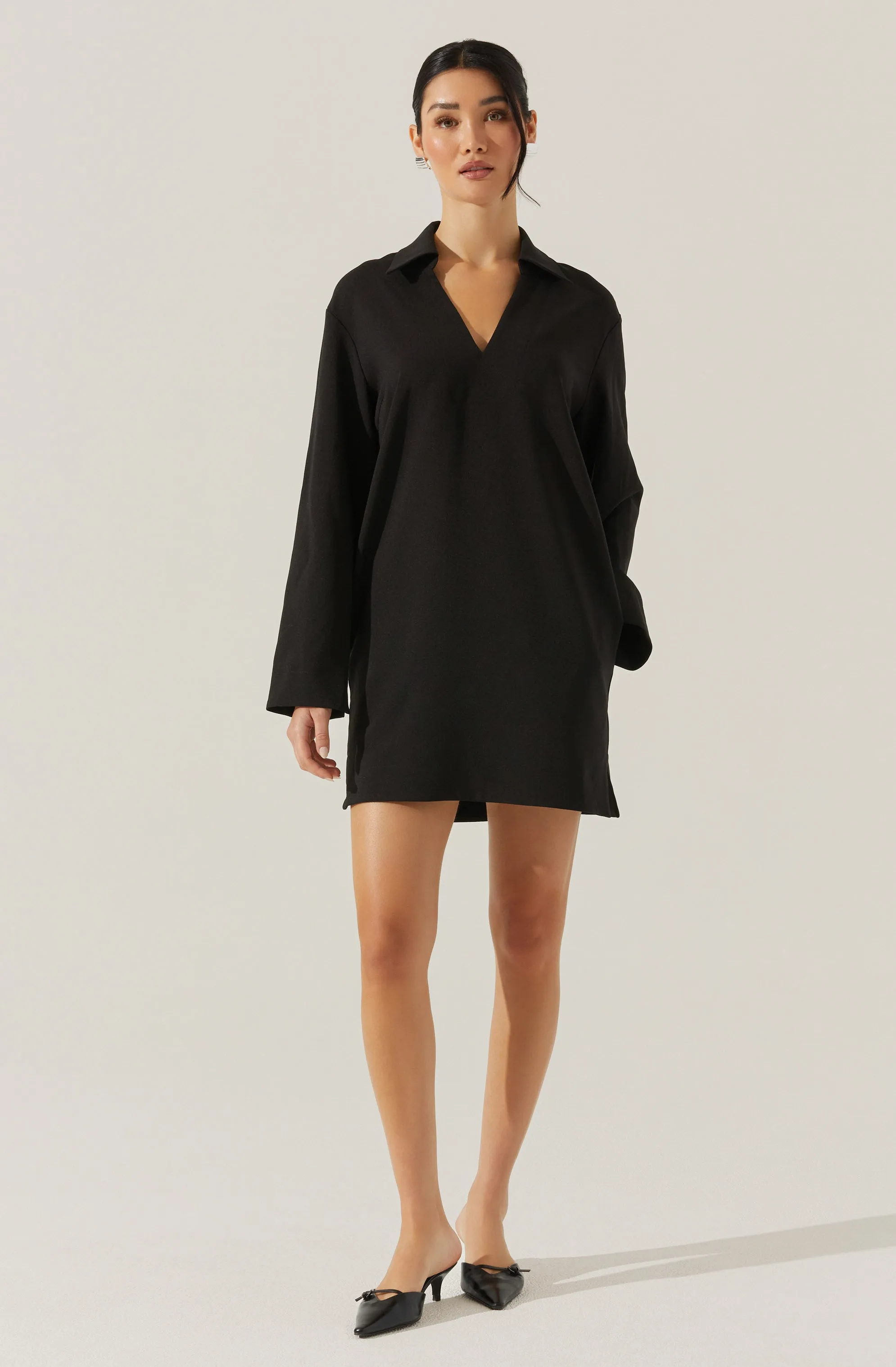 V-Neck Woven Mini Dress