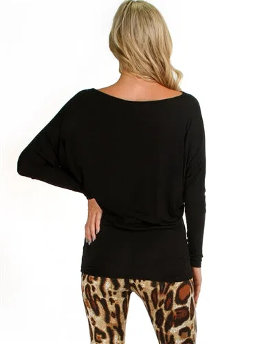 Vanilla Bay | Dolman Long Sleeve Top Black