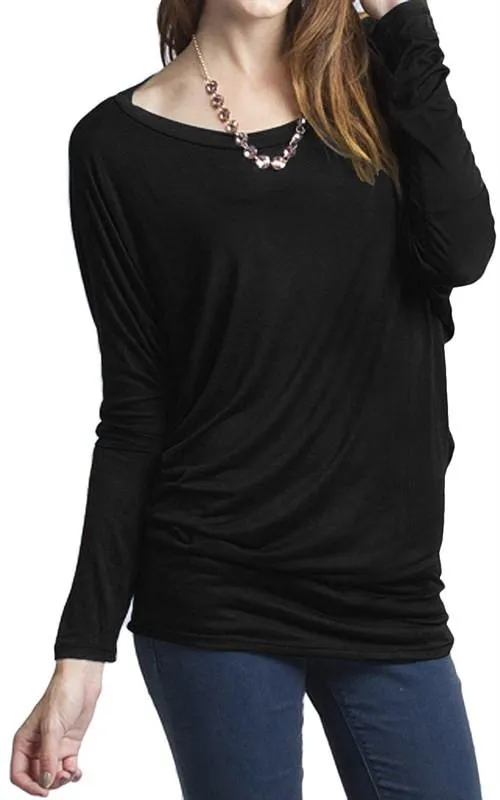 Vanilla Bay | Dolman Long Sleeve Top Black
