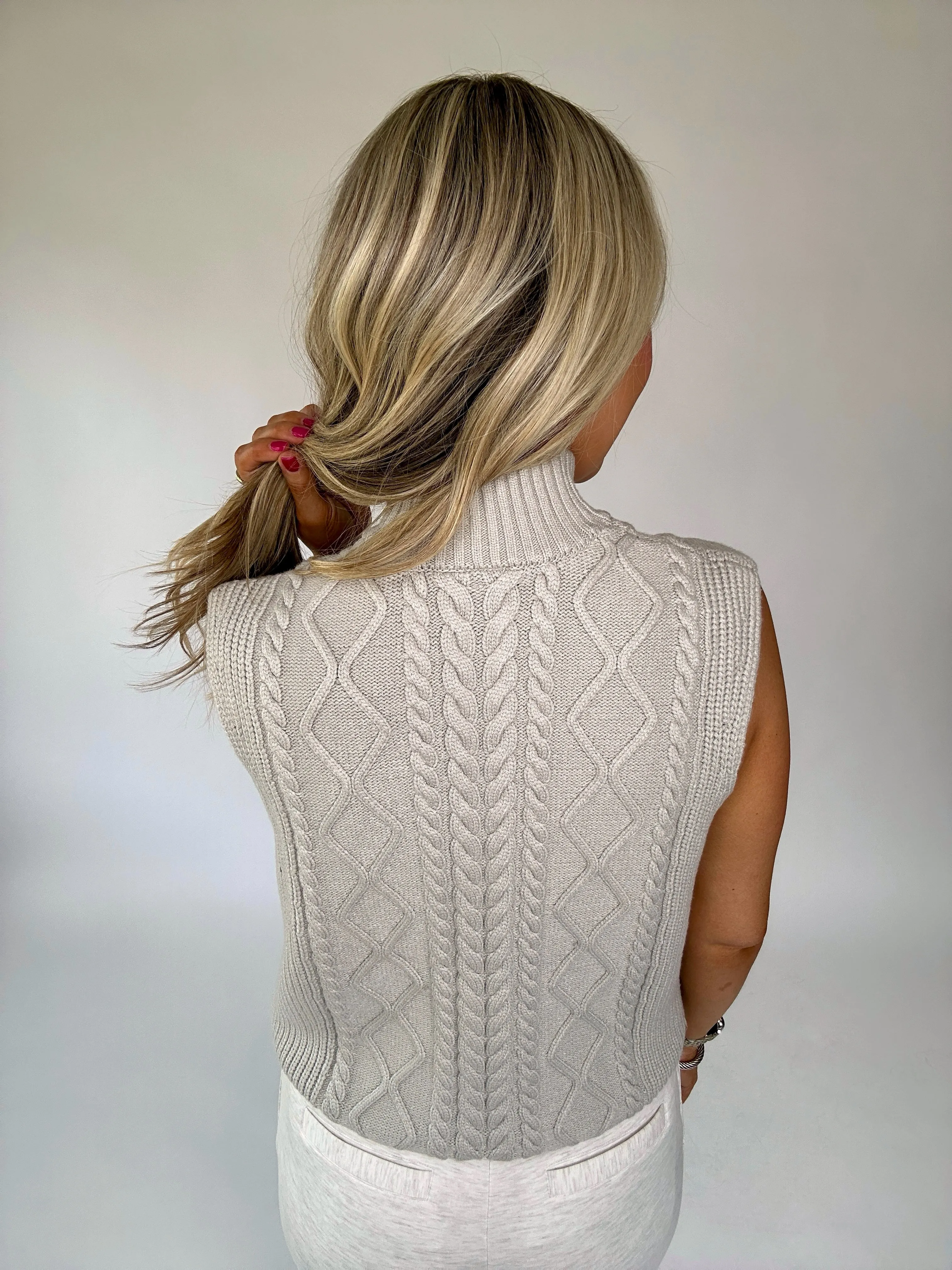 VARLEY Joilette Roll Neck Vest - Harbour Mist