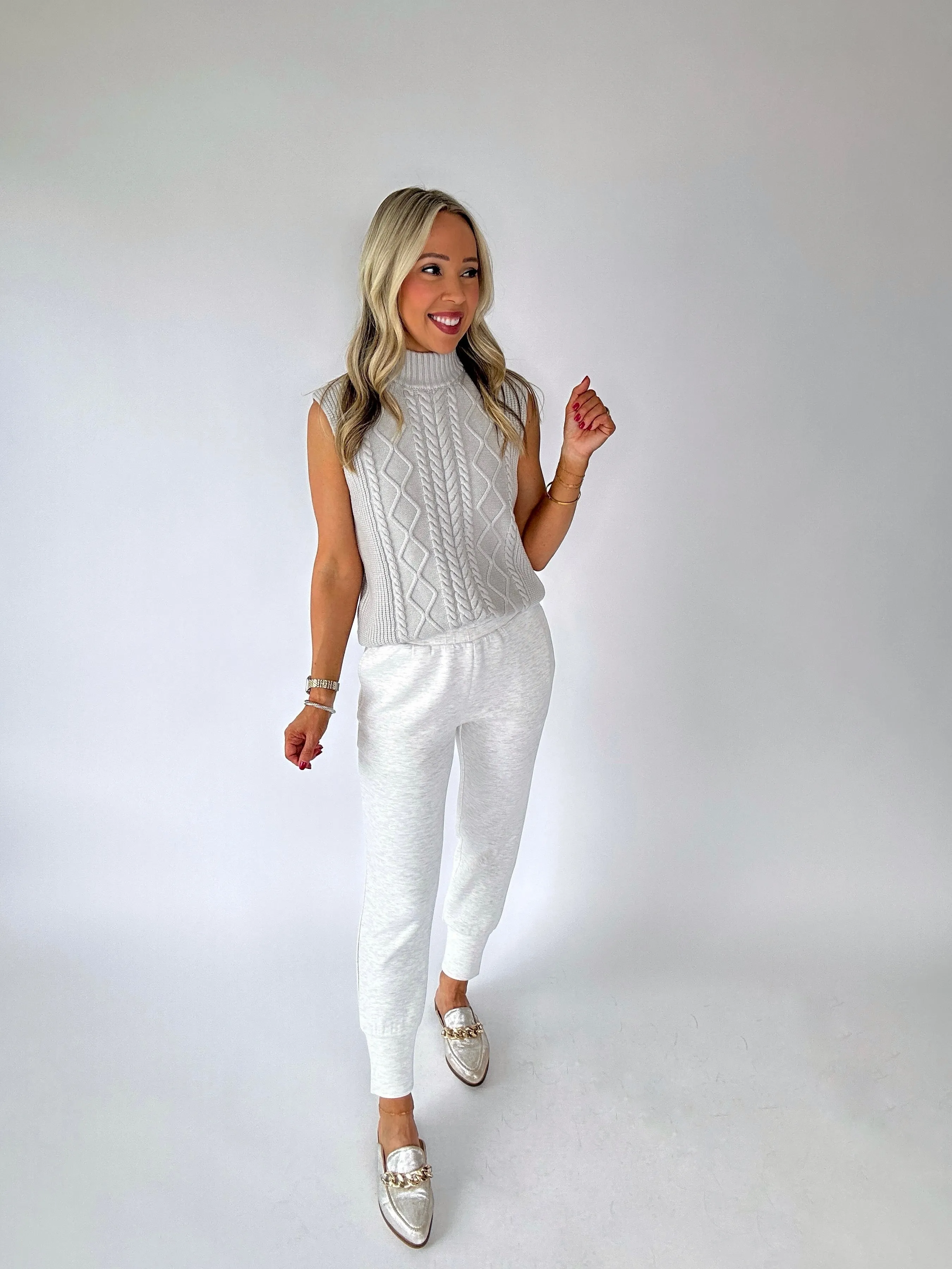 VARLEY Joilette Roll Neck Vest - Harbour Mist