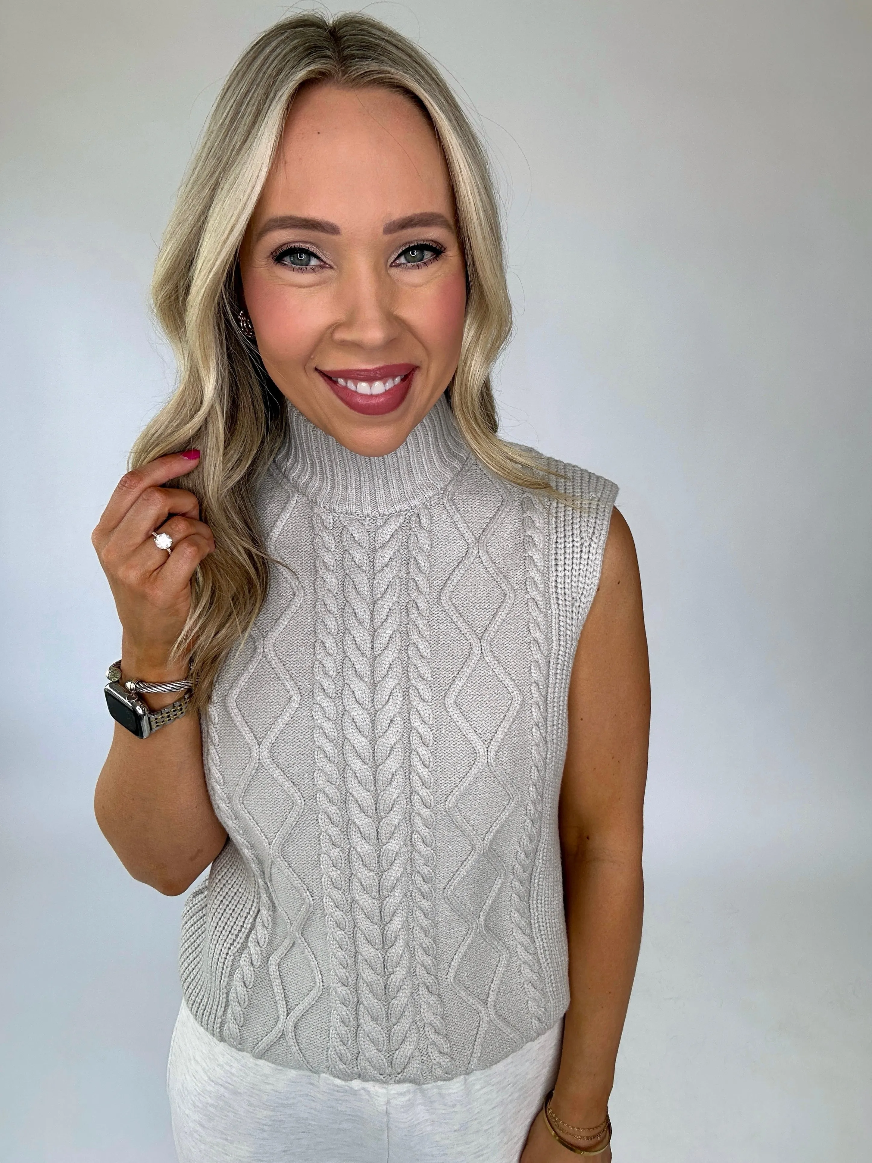 VARLEY Joilette Roll Neck Vest - Harbour Mist