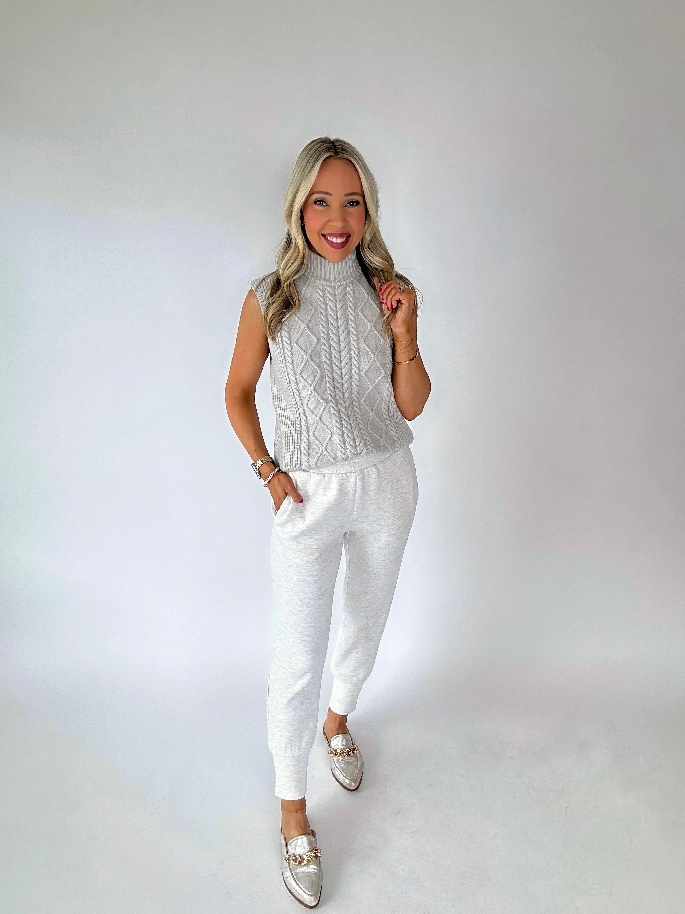 VARLEY Joilette Roll Neck Vest - Harbour Mist