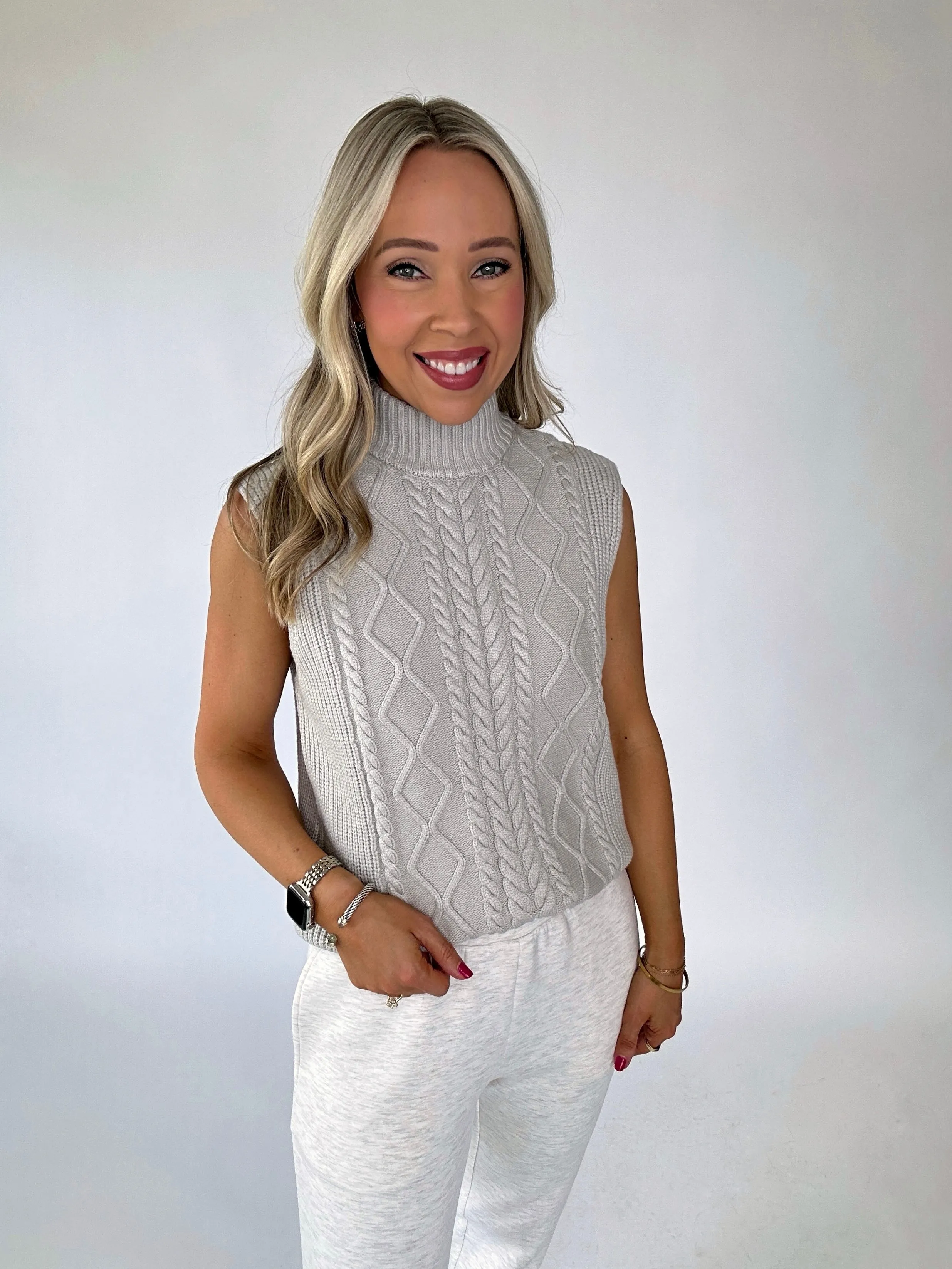VARLEY Joilette Roll Neck Vest - Harbour Mist