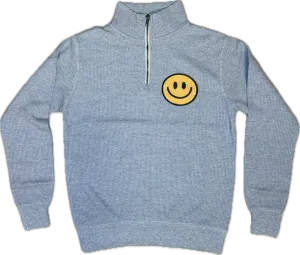 Vintage Havana- Smiley Grey Sweater 1/4 Zip