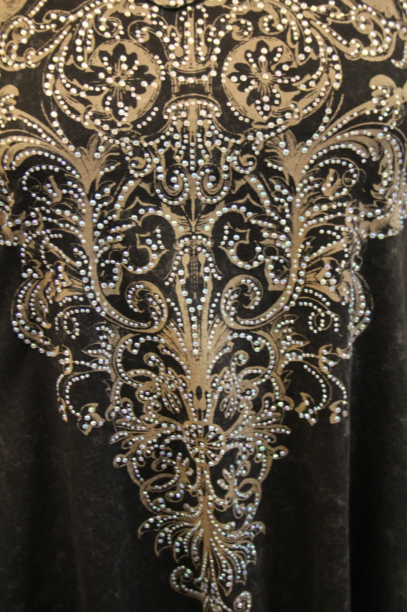 Vocal | Charcoal with Fleur De Lis, and Clear Rhinestones