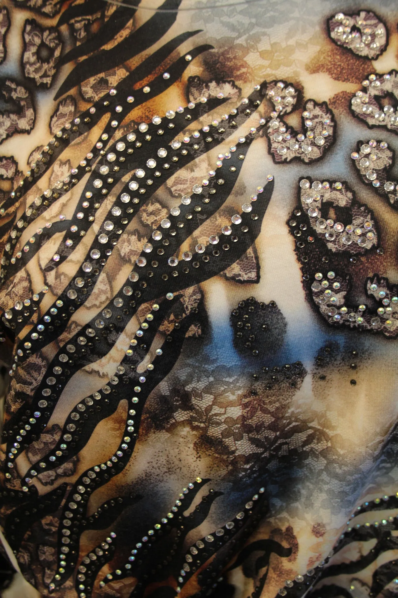 Vocal | Embellished Leopard and Zebra Print Top