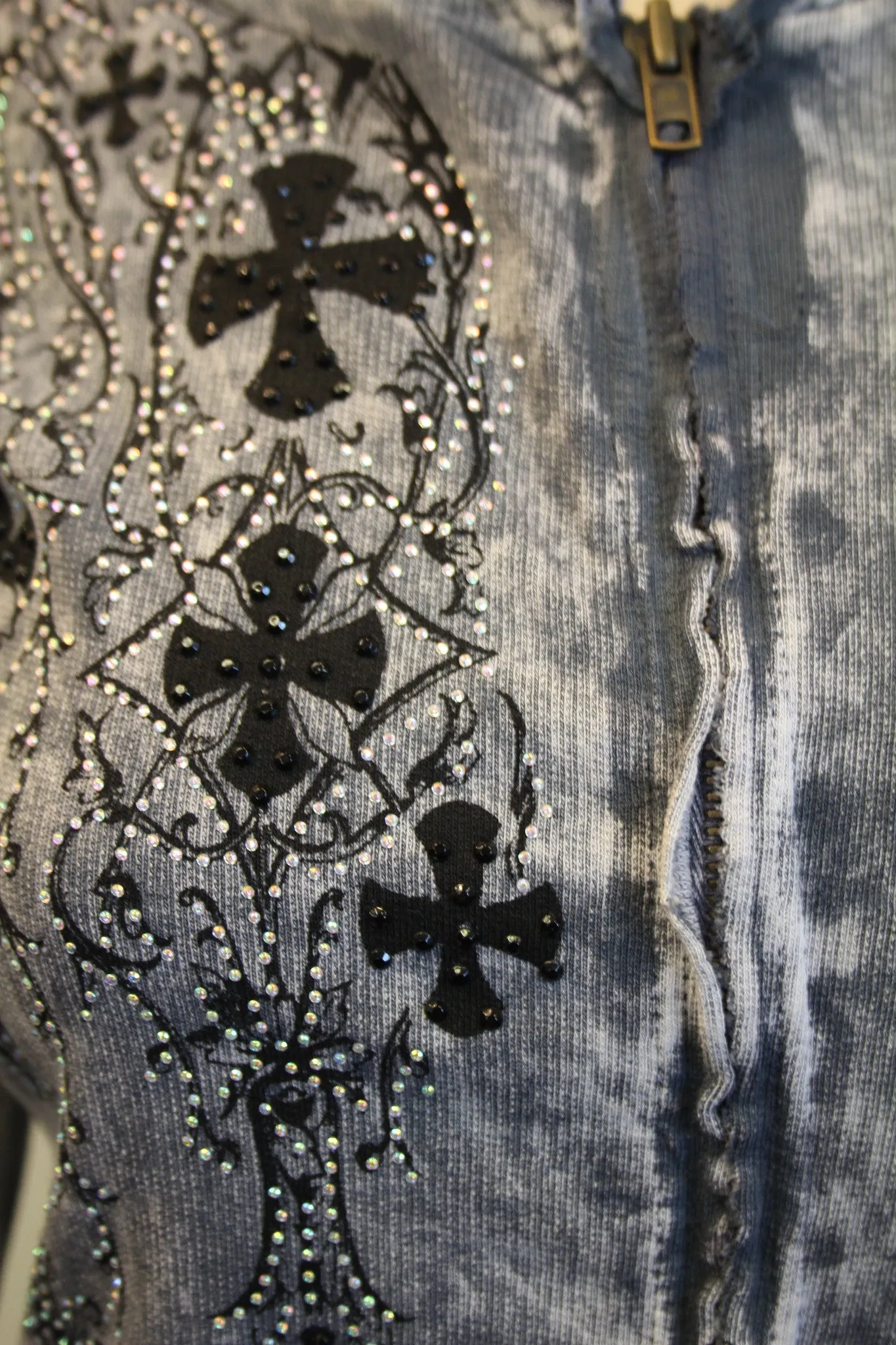 Vocal | Grey Tunic Jacket with Crosses