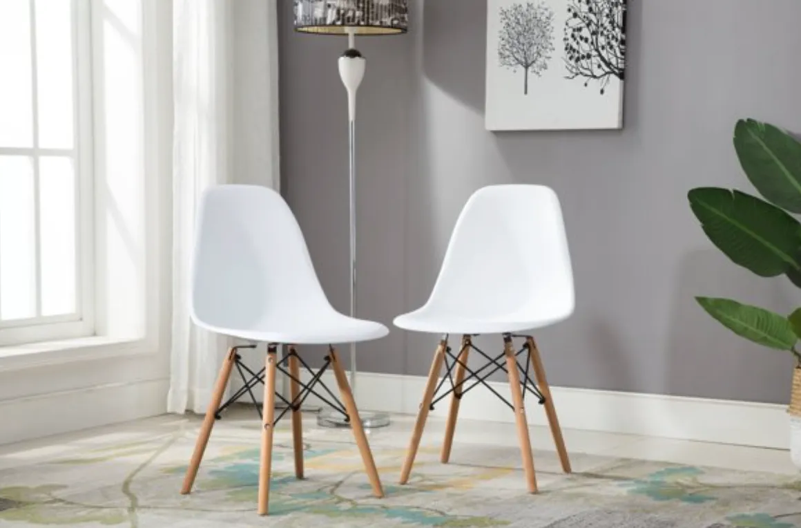Wayfair Item! ViscoLogic Mid-Century Durable Eames Style Eiffel Dining Chairs (Set of 2 Chairs) - Retails $300 