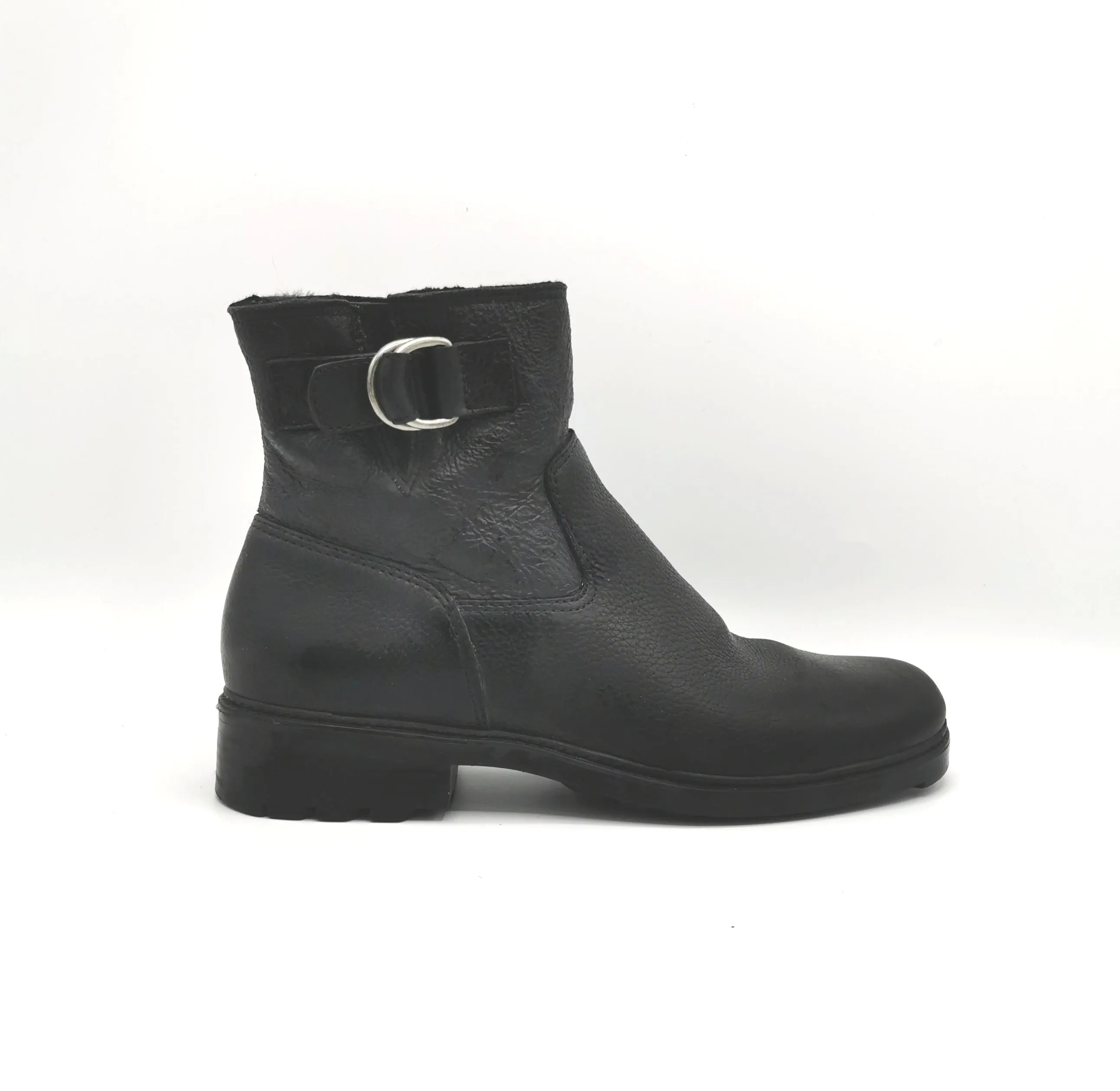 WOMENS SIZE 7 - TOGO, Black Leather, Winter Ankle Boots VGUC B23