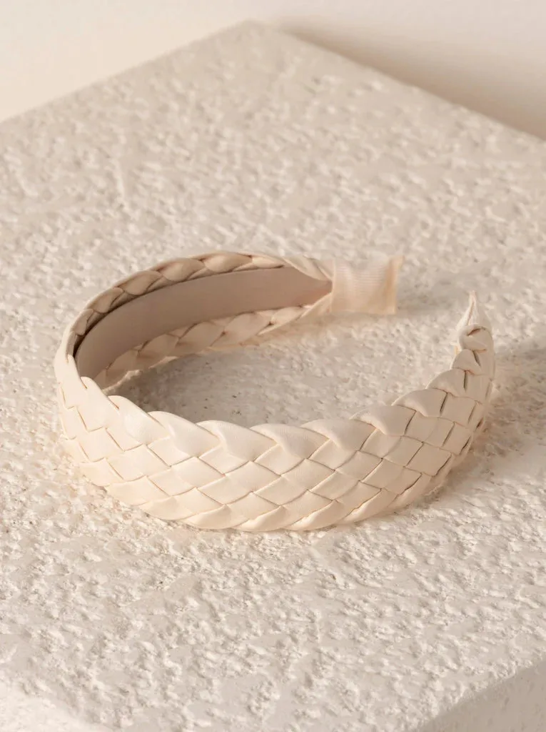 Woven Faux Leather Headband