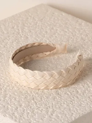 Woven Faux Leather Headband