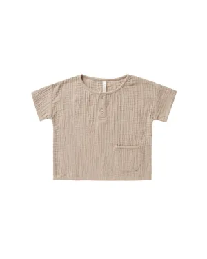 Woven Henley Tee