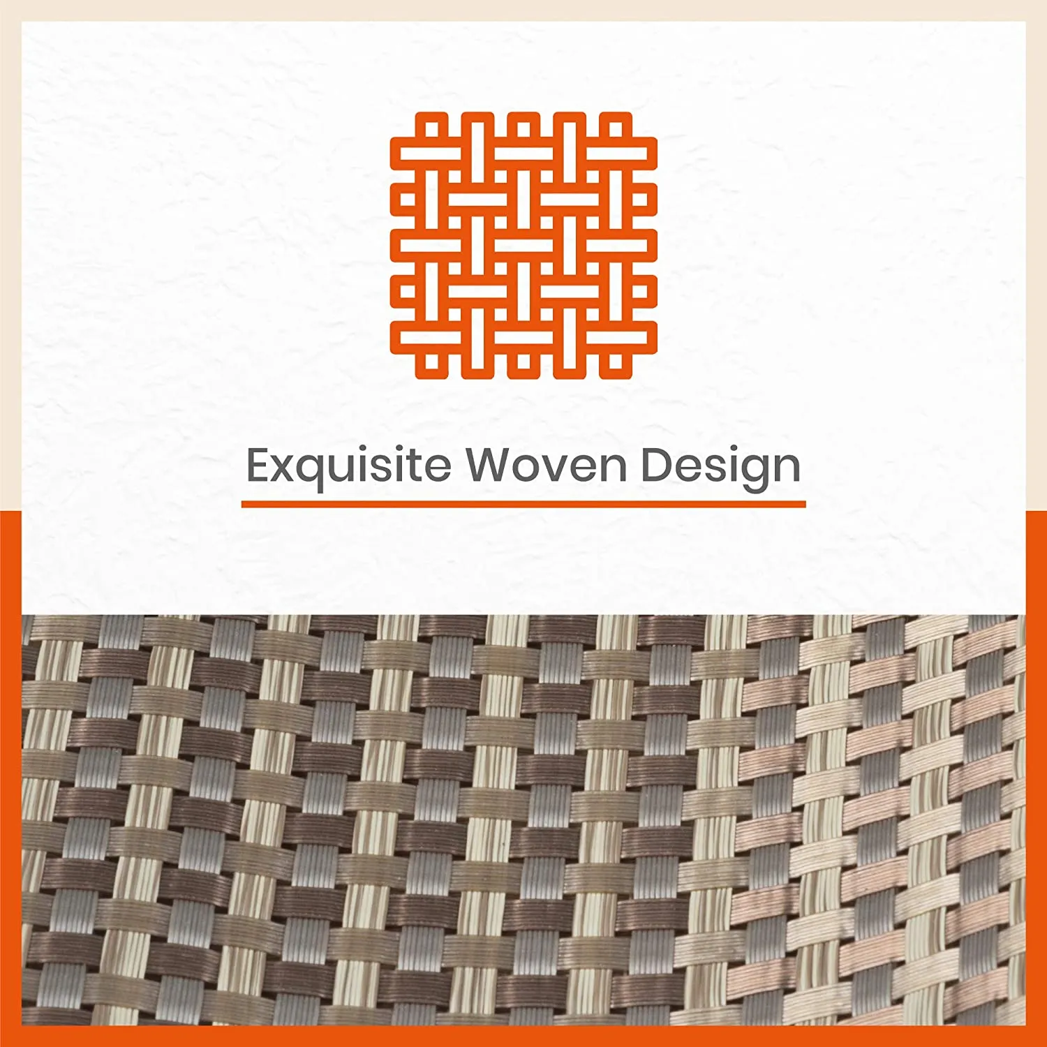 Woven PVC Table Mats / Placemats for Dining Table at Home (Quin - Set of 6 )