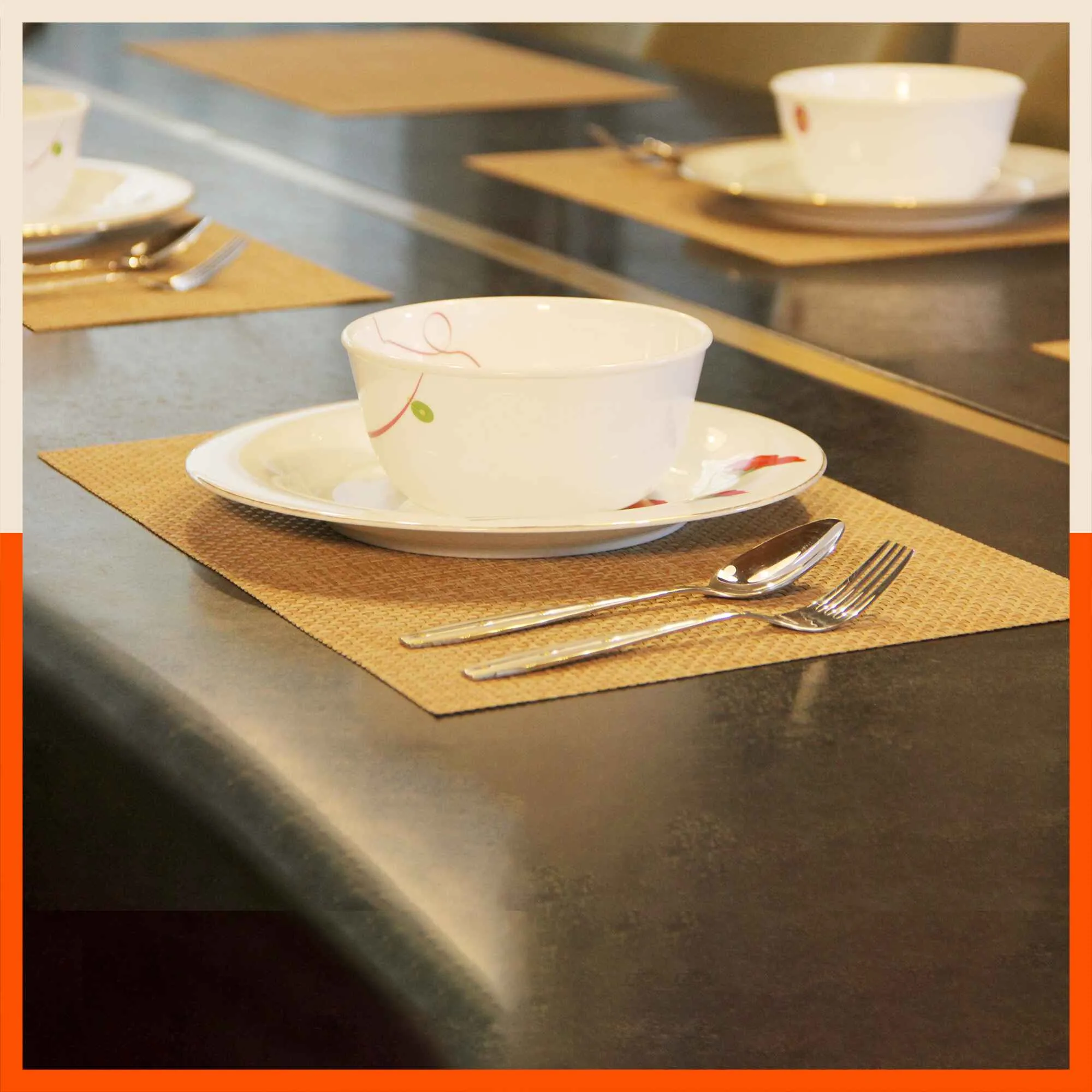 Woven PVC Table Mats / Placemats for Dining Table at Home (Quin - Set of 6 )