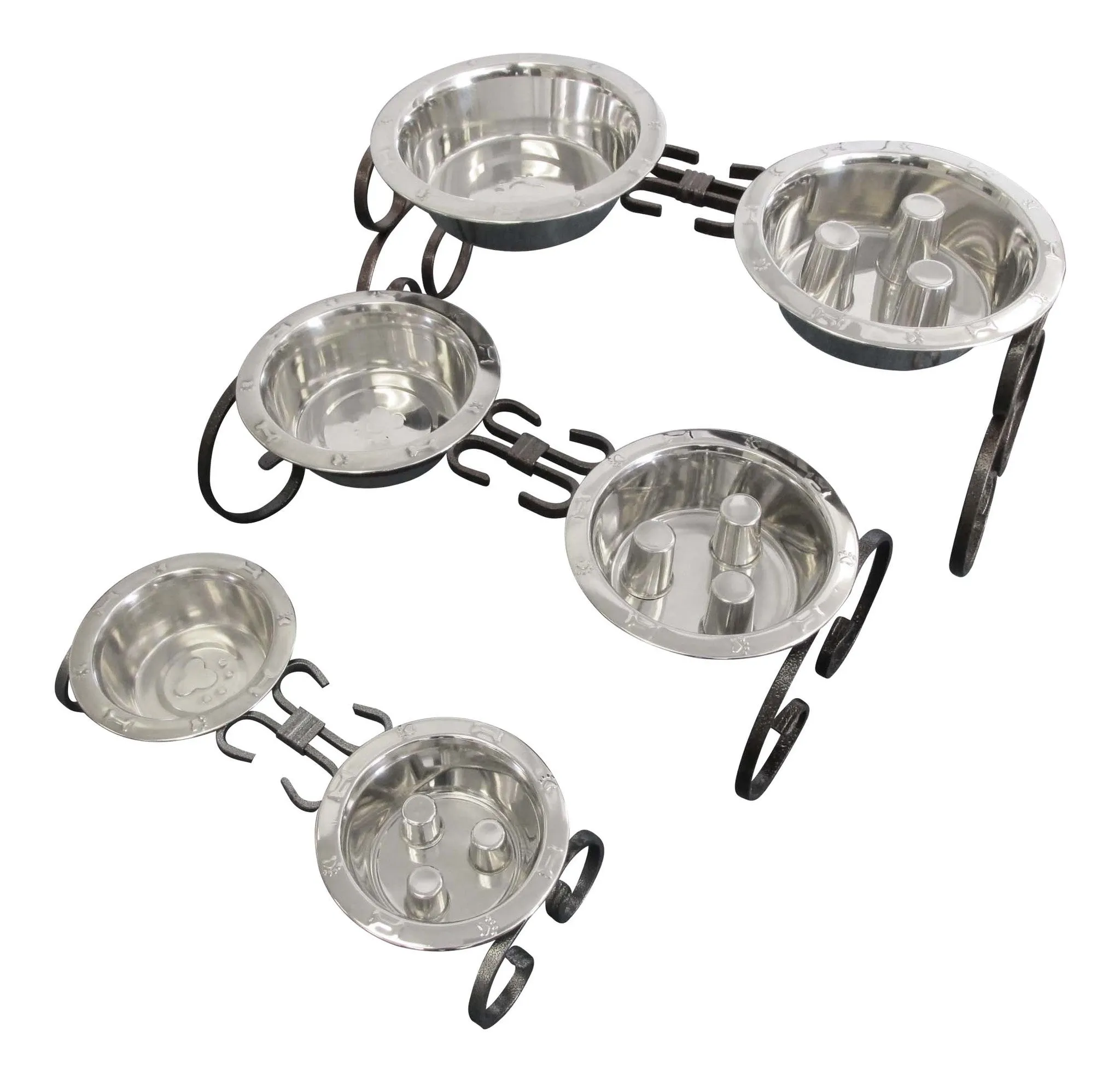 Wrought Iron Elevated Dog Diner 10"