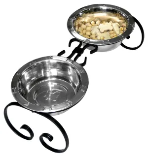 Wrought Iron Elevated Dog Diner 10"