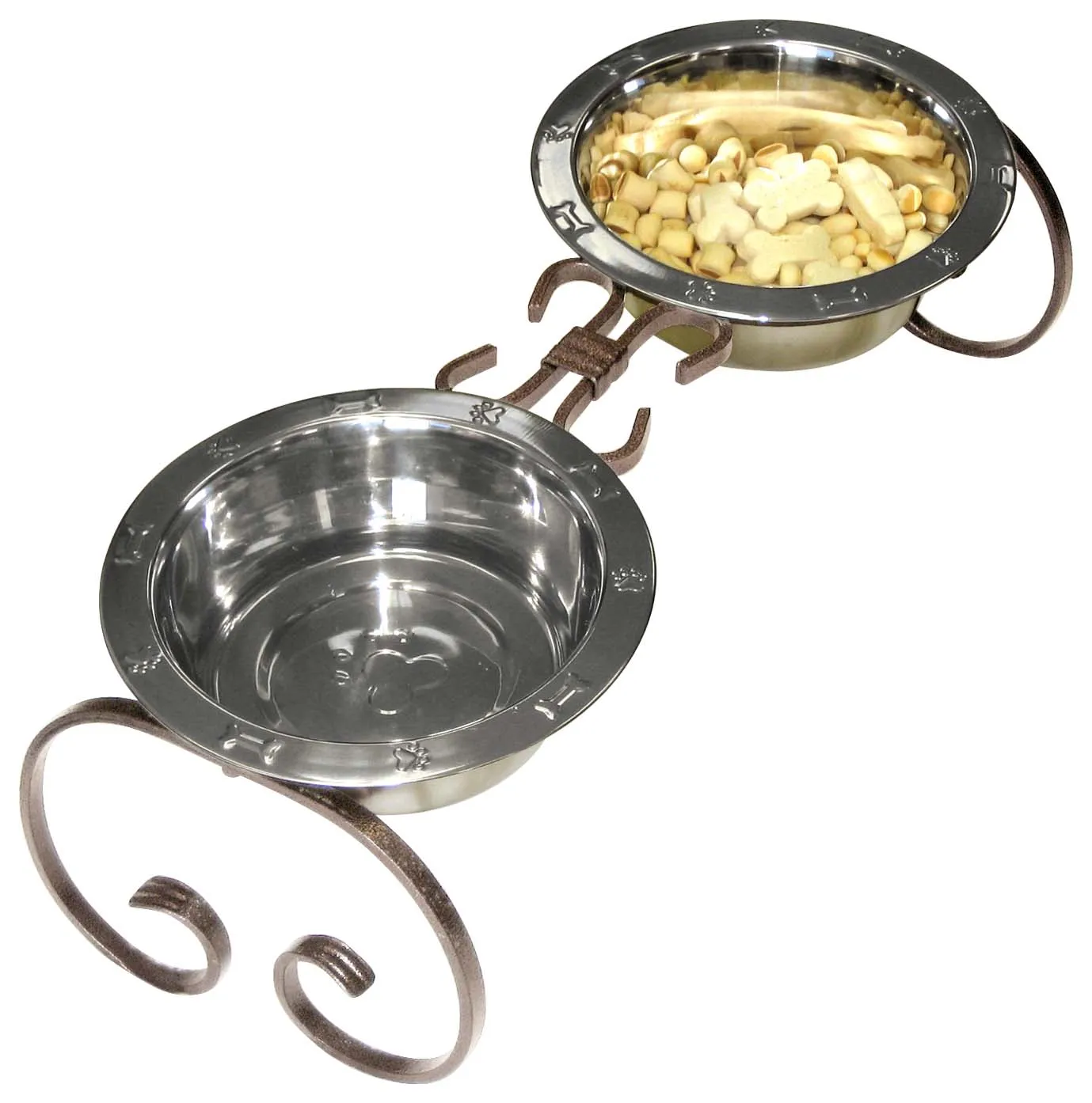 Wrought Iron Elevated Dog Diner 10"