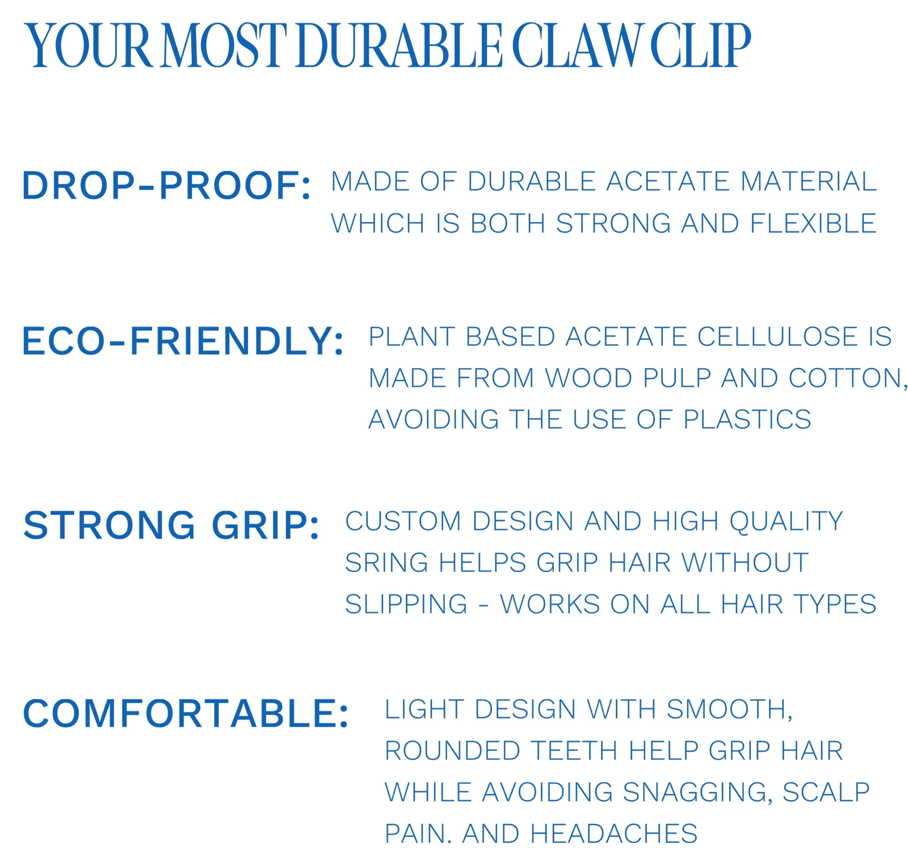 XL Acetate Claw Clip -  WHITE SWIRL